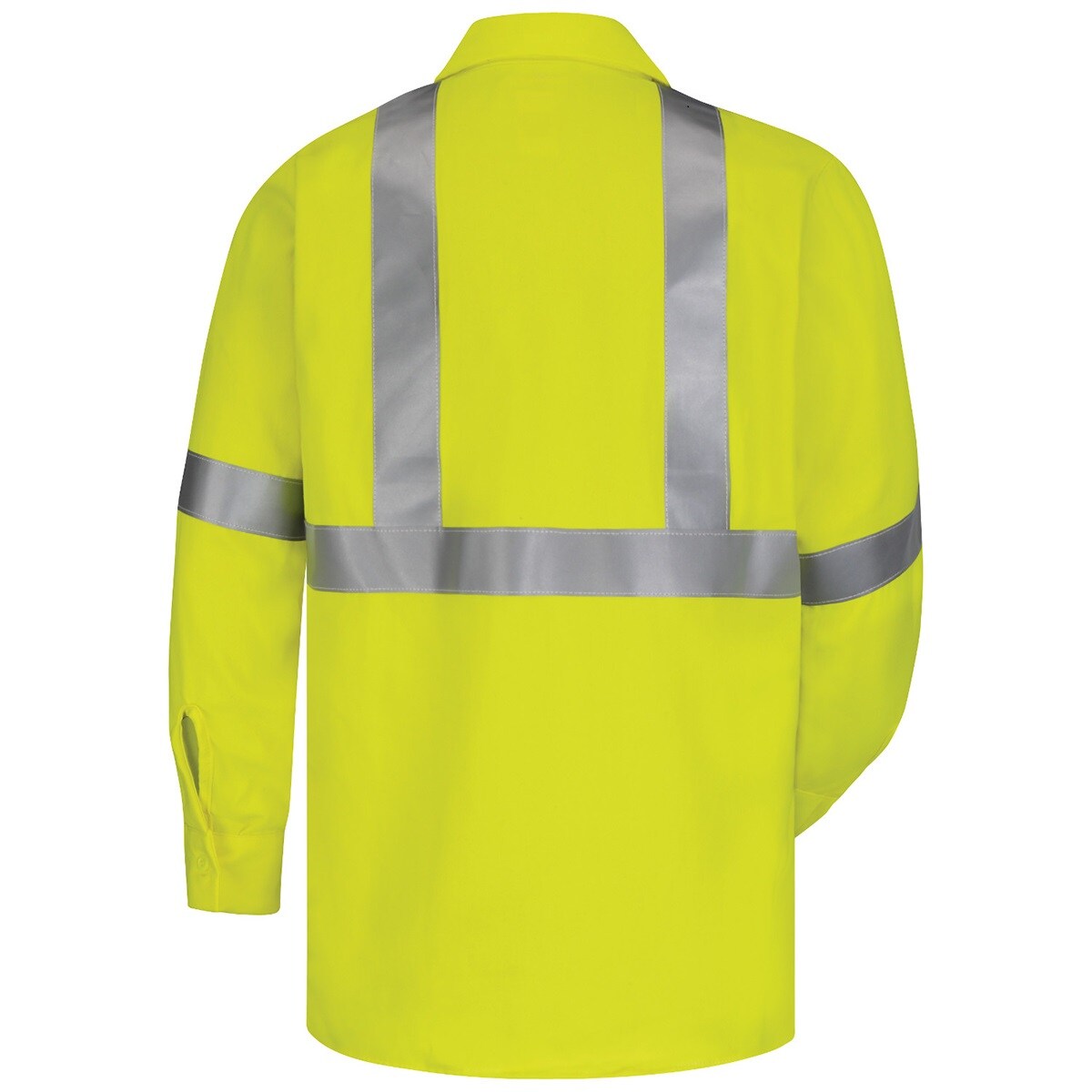 Bulwark Men's Midweight FR Hi-Vis Work Shirt in Yellow Green